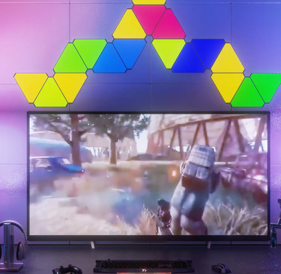 کیفیت چراغ های ال ای دی مثلث جادویی حس لمسی هوشمند RGB DIY نور تغییر رنگ مثلثی کارخانه